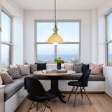 Windham Alabaster Pendant Light with Copper Wire Accents - Modern Lighting Fixture for Elegant Bedroom Decor and Contemporary Hanging Light