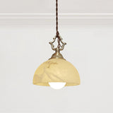 Windham Alabaster Pendant Light with Copper Wire Accents - Modern Lighting Fixture for Elegant Bedroom Decor and Contemporary Hanging Light
