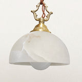 Windham Alabaster Pendant Light with Copper Wire Accents - Modern Lighting Fixture for Elegant Bedroom Decor and Contemporary Hanging Light