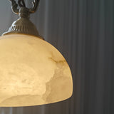 Windham Alabaster Pendant Light with Copper Wire Accents - Modern Lighting Fixture for Elegant Bedroom Decor and Contemporary Hanging Light