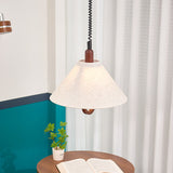 Linen Shade Adjustable Pendant Light