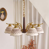Ceramic Shade Midcentury Chandelier
