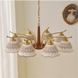 Ceramic Shade Midcentury Chandelier