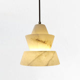 Windham Alabaster Double Layer Marble Pendant - Elegant Hanging Pendant Light for Stylish Bedroom Decor and Warm Ambient Lighting